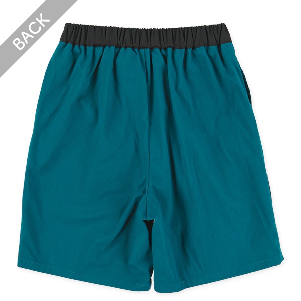 ツイル配色裾切り替えハーフパンツ