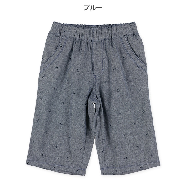 ダンガリーマリンプリントハーフパンツ