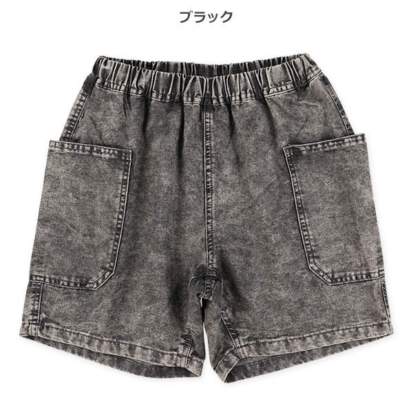 デニムサイドポケットハーフパンツ