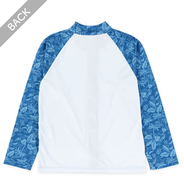 袖アロハ柄ラッシュガード