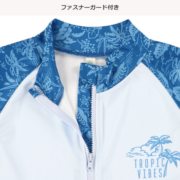 袖アロハ柄ラッシュガード