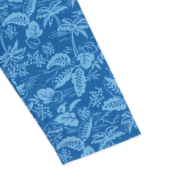 袖アロハ柄ラッシュガード