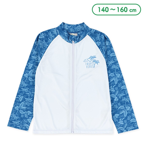 袖アロハ柄ラッシュガード