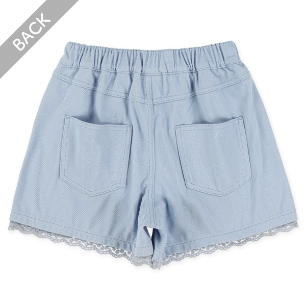 ニットツイル裾レースショートパンツ