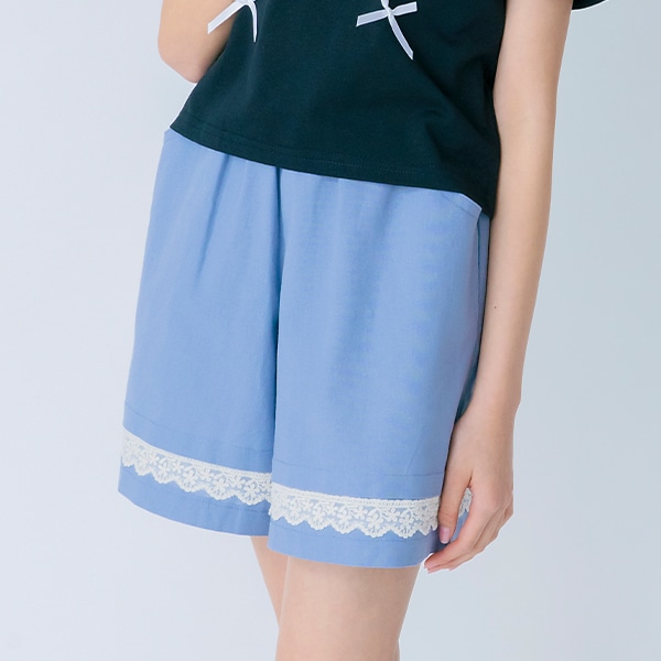 裾レースキュロットパンツ
