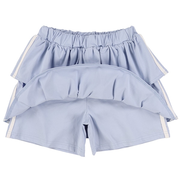 エステルサイド2本ラインフリル付きキュロットパンツ