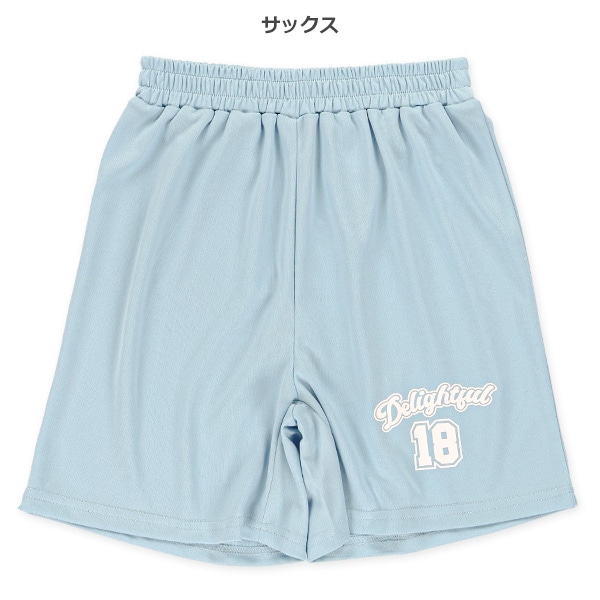 ポリエステルメッシュ裾ロゴショートパンツ