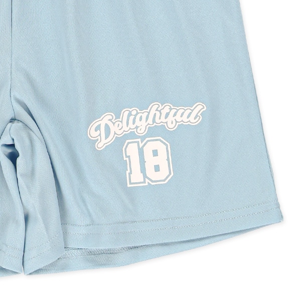 ポリエステルメッシュ裾ロゴショートパンツ