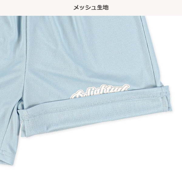 ポリエステルメッシュ裾ロゴショートパンツ