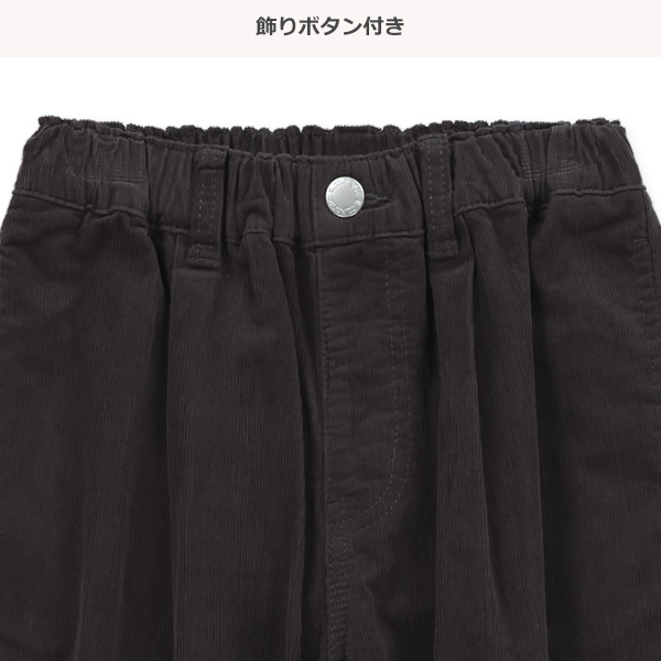 WIRROW コーデュロイ タックパンツ ワイドパンツ ブラック 3 ユニクロ公式 | コーデュロイタックワイドパンツ