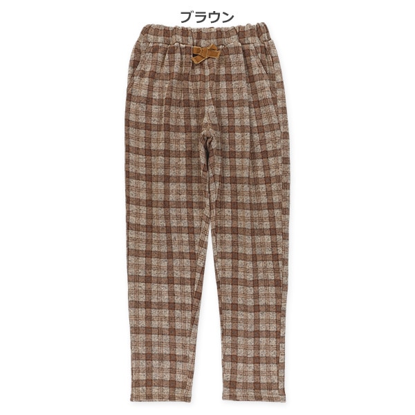 裏起毛ニットソーチェック柄テーパードパンツ | 西松屋オンラインストア