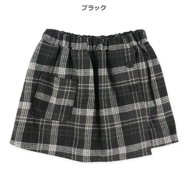 チェックラップキュロットパンツ