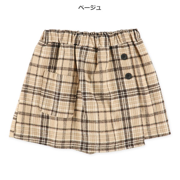 チェックラップキュロットパンツ