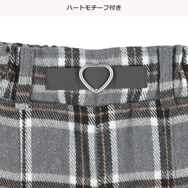 チェック柄タックキュロットパンツ