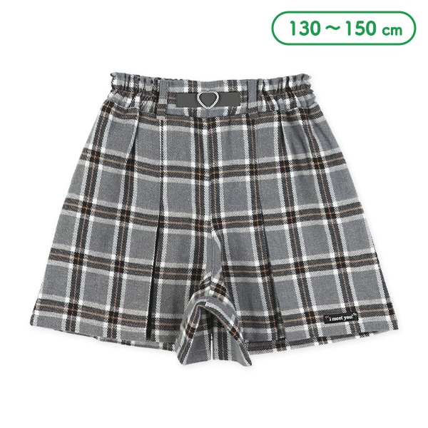 チェック柄タックキュロットパンツ