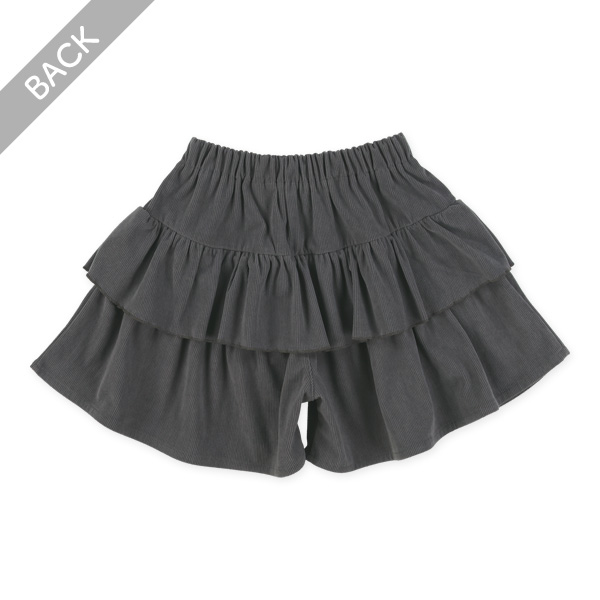 コーデュロイリボンティアードキュロットパンツ