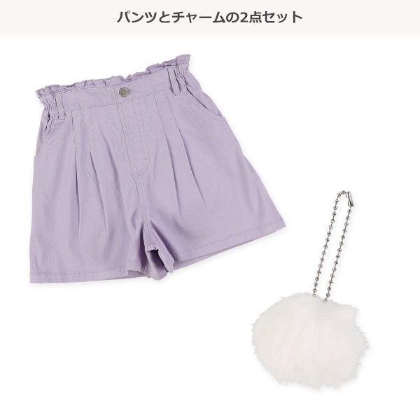 チャーム付きウエストフリルショートパンツ