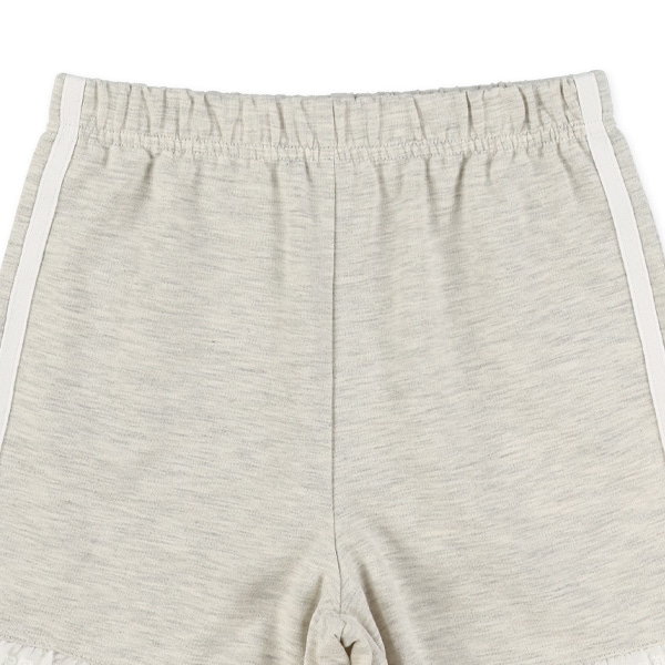 裏毛サイドライン裾レースショートパンツ