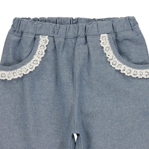 6分丈シャンブレーパンツ