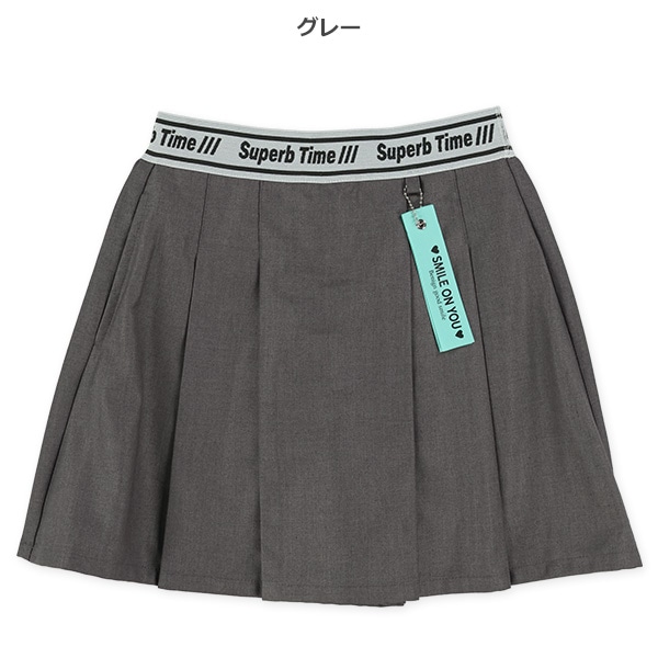 ロゴウエストゴムプリーツスカパン