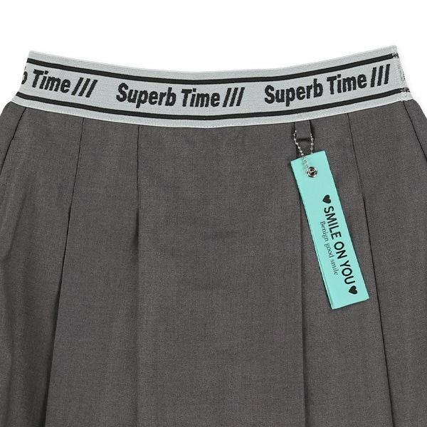 ロゴウエストゴムプリーツスカパン