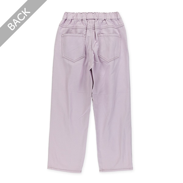 裾タック入りカラーデニムパンツ