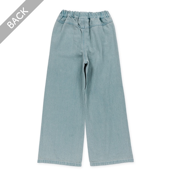 デニム前ポケットワイドパンツ