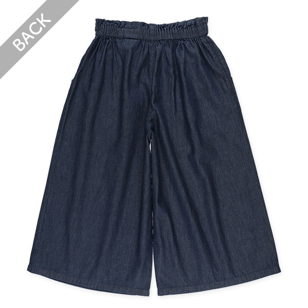 デニムリボン付きワイドパンツ