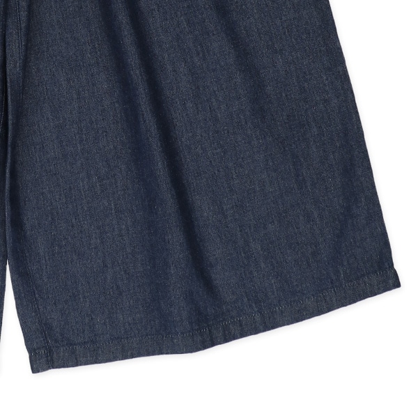 デニムリボン付きワイドパンツ