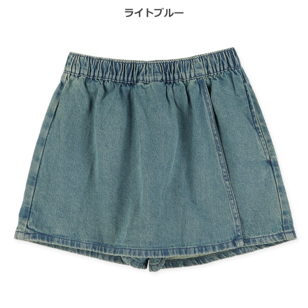 8オンスデニムラップキュロットパンツ