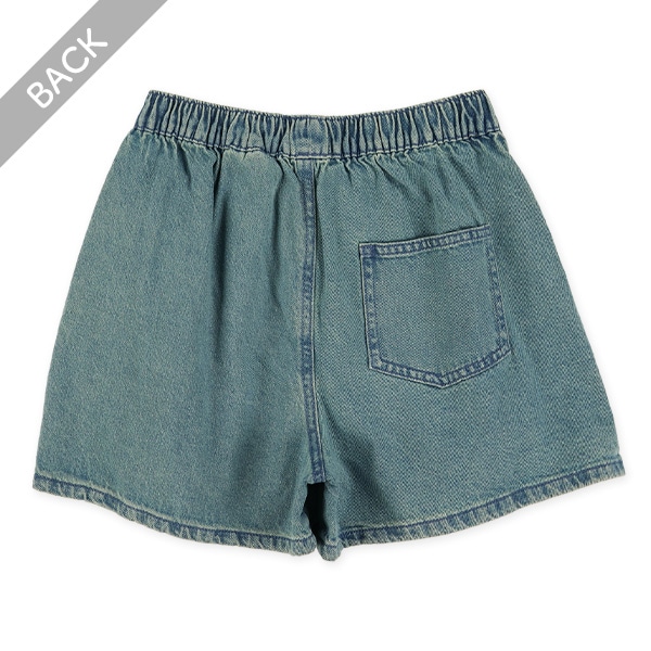 8オンスデニムラップキュロットパンツ