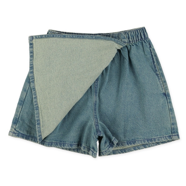 8オンスデニムラップキュロットパンツ