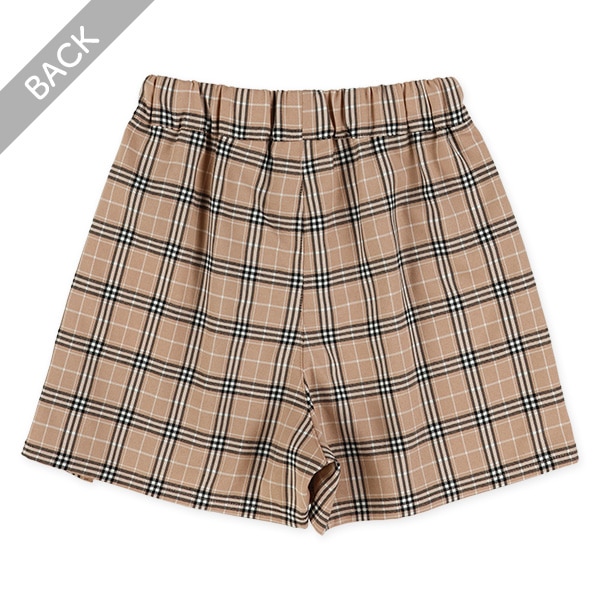 ラップ風チェックキュロットパンツ