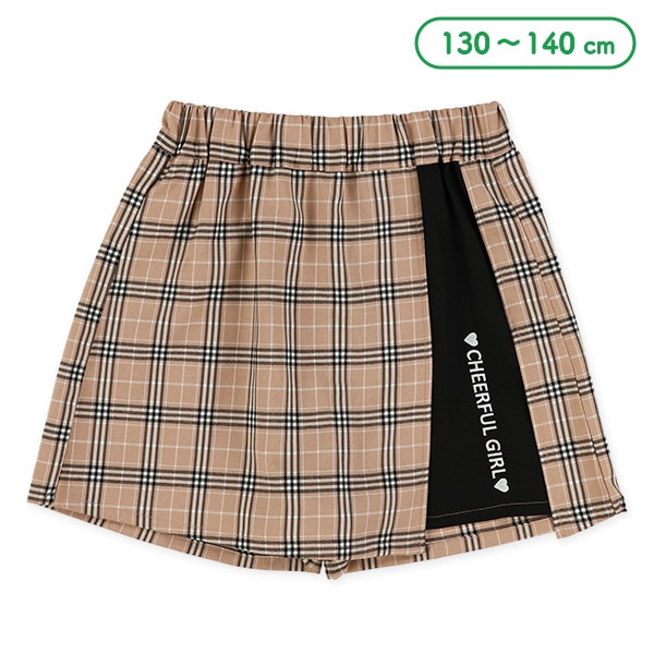 ラップ風チェックキュロットパンツ