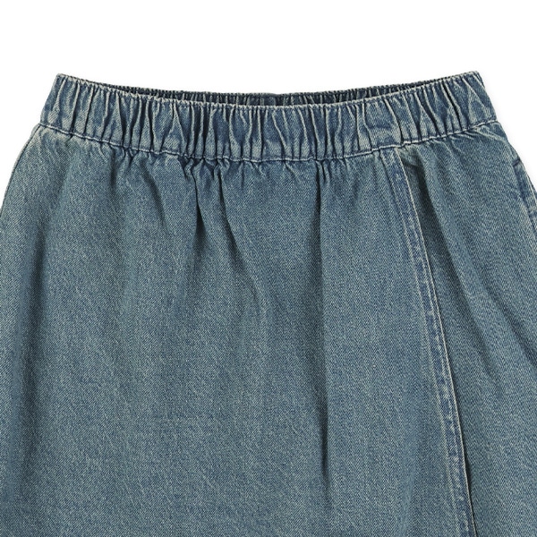 8オンスデニムラップキュロットパンツ