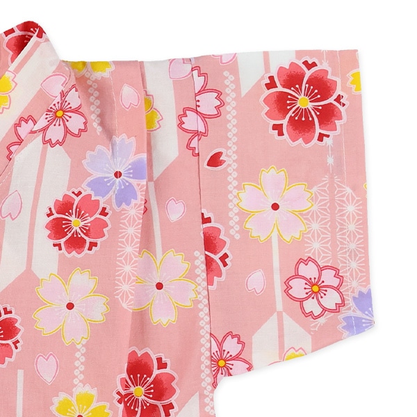 日本製 甚平（桜・ストライプ）