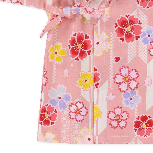 日本製 甚平（桜・ストライプ）