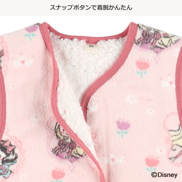 フランネルフリース裏ボアロングポンチョ（ディズニープリンセス）