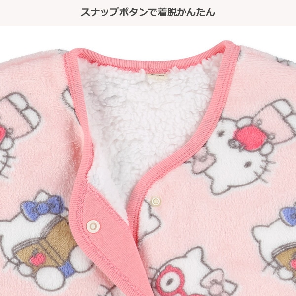 ミンクフリース裏ボアロングポンチョ（ハローキティ）