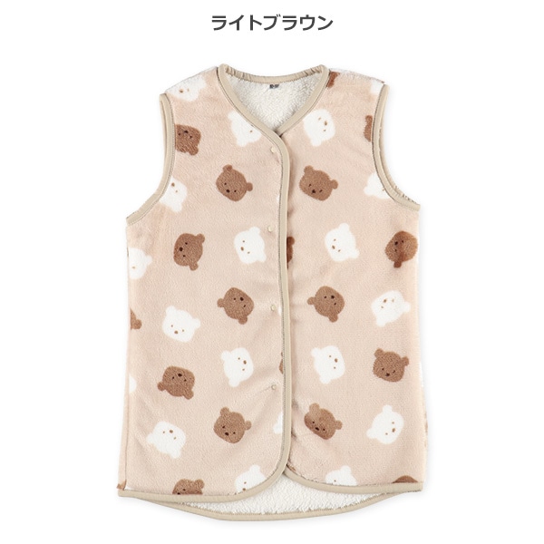 マイクロフリース裏ボアロングポンチョ（くまフェイス）