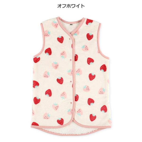 マイクロフリース裏ボアロングポンチョ（いちご）
