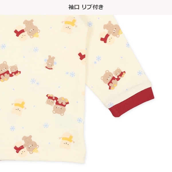 腹巻付き裏毛長袖パジャマ（くま・雪だるま）