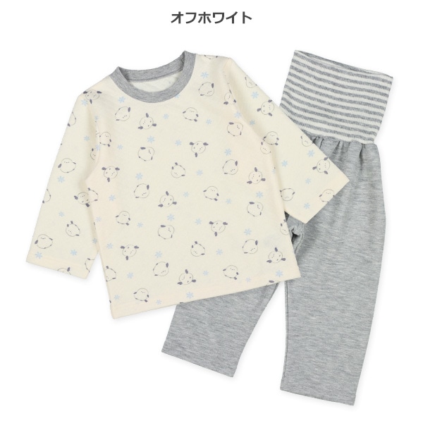 ソフトキルト腹巻付き長袖パジャマ（シマエナガ）
