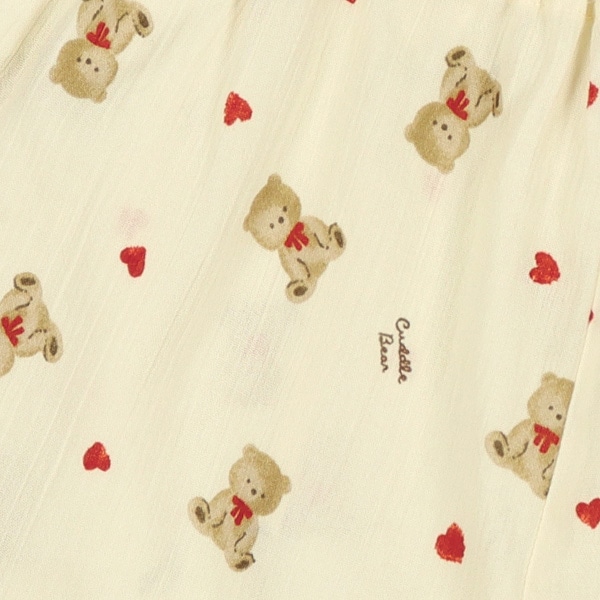 ラグラン半袖パジャマ（くま総柄）