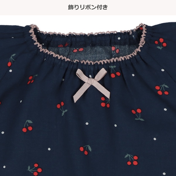 ラグラン半袖パジャマ（チェリー総柄）