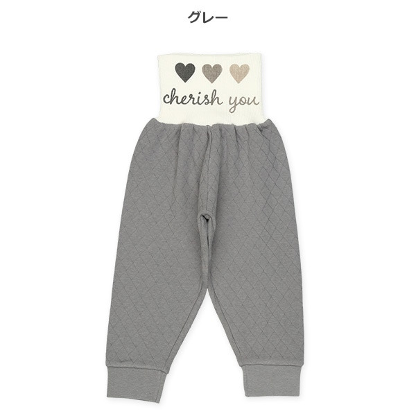 2枚組ソフトキルト腹巻付きスペアパンツ（ハート）