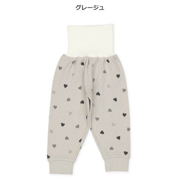 2枚組ソフトキルト腹巻付きスペアパンツ（ハート）