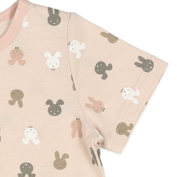 腹巻付き半袖パジャマ（うさぎ総柄）