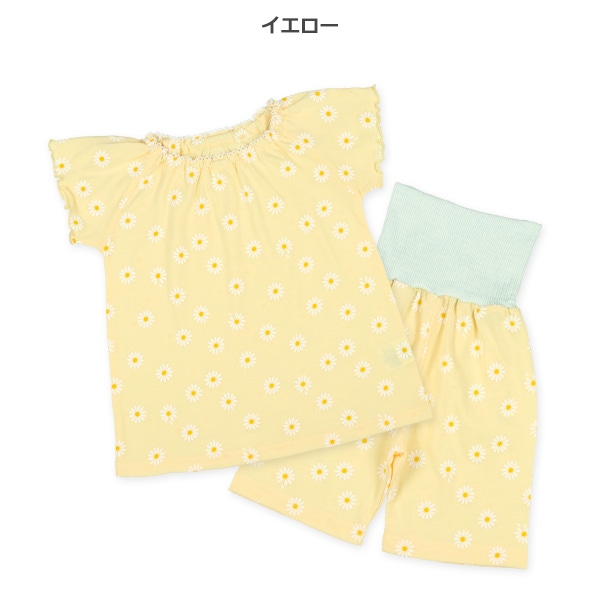 腹巻付きラグラン半袖パジャマ（デイジー総柄）