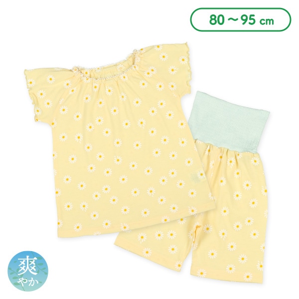 腹巻付きラグラン半袖パジャマ（デイジー総柄）